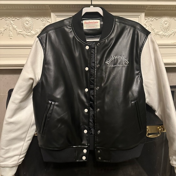 NEW Vintage PacSun Varsity Budweiser Leather Jacket - Picture 4 of 5